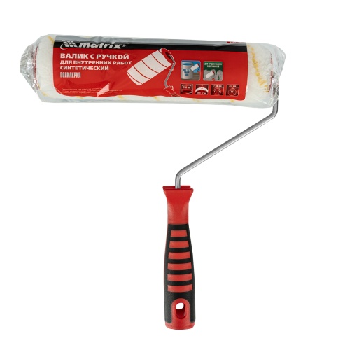 Валик для внутренних работ синтетический, с двухком.ручкой, 250 мм, ворс 12 мм, D 48 мм, D ручки 6 мм, полиакрил Matrix фото 6