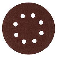 Круг абразивный на ворсовой подложке под "липучку", перфорированный, P 220, 125 мм, 5 шт Matrix