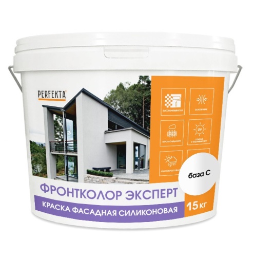 Краска фасадная силиконовая Perfekta Фронтколор Эксперт база С 15 кг