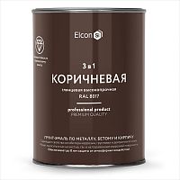 Грунт-эмаль Elcon 3 в 1 глянцевая коричневая RAL 8017 0,8 кг