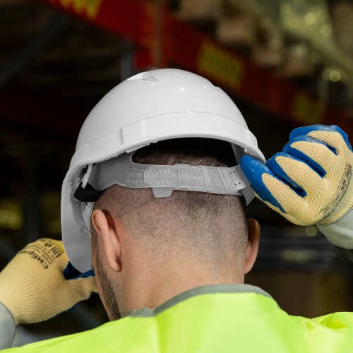 Каска защитная из ударопрочной пластмассы, белая Сибртех фото 11