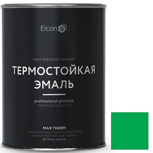 Эмаль термостойкая Elcon Max Therm 700 градусов зелёная 0,8 кг