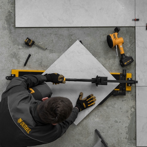 Плиткорез рельсовый 1000х16мм, каретка на подш., стальная станина, усил. рукоятка-пенал Denzel фото 18