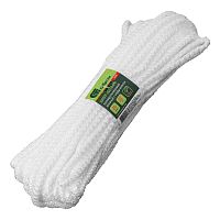 Шнур вязаный полипропиленовый с серд. белый, 6 мм, L 20 м, Сибртех