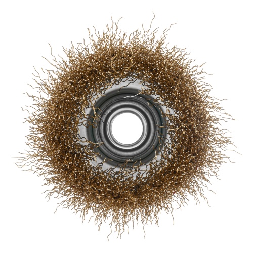 Щетка для УШМ, 75 мм, М14, "чашка", латунированная витая проволока Matrix фото 4