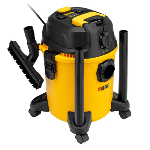 Пылесос строительный RVC20, 1400 Вт, бак 20 л, шланг 3 м, розетка с автосинхр. Denzel фото 2