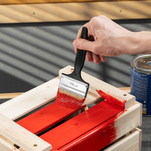 Кисть флейцевая "Стандарт", 70 х 6 мм, натуральная щетина, пластиковая ручка Сибртех фото 9