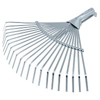 Грабли веерные стальные, 300 - 480 мм, 22 плоских зуба, оцинкованные,раздвижные, без черенка, Palisad