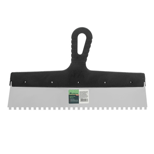 Шпатель  из нержавеющей стали, 350 мм, зуб 6 х 6 мм, пластмассовая ручка Сибртех фото 5