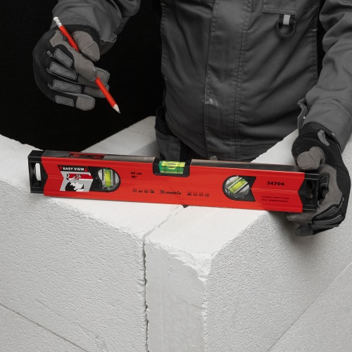 Уровень алюминиевый магнитный, 400 мм, фрезерованный, 3 глазка (1 зеркальный) усиленный Matrix фото 7 Уровень алюминиевый магнитный, 400 мм, фрезерованный, 3 глазка (1 зеркальный) усиленный Matrix фото 7