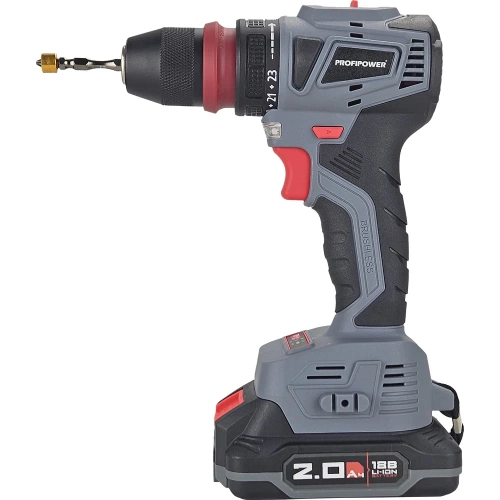 Аккумуляторный бесщеточный шуруповерт Profipower MKBL-18BM Li-ion-2шт, 18В, 2.0Ач, съемный патрон, З/У, 0.8-10 мм, кейс T0057 Аккумуляторный бесщеточный шуруповерт Profipower MKBL-18BM Li-ion-2шт, 18В, 2.0Ач, съемный патрон, З/У, 0.8-10 мм, кейс T0057