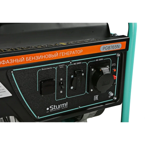 Бензогенератор Sturm 6500 ВА, AVR (Авто. Рег.Напр.), ручной старт, 73 кг, бак 25 л PG8765N фото 6