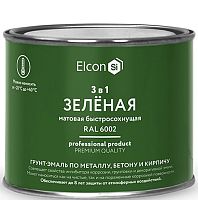 Грунт-эмаль по ржавчине Elcon 3 в 1 матовая Ral 6002 зеленая 0,4 кг