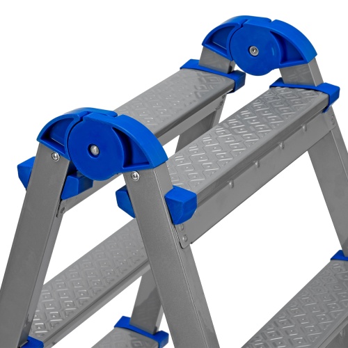 Стремянка двухсторонняя 5 ступеней, сталь профиль, стальные ступени, Сибртех фото 6