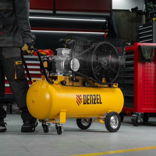 Компрессор воздушный рем. привод BCV 4000-T/100, 4,0 кВт, 100 литров, 690 л/мин Denzel фото 23