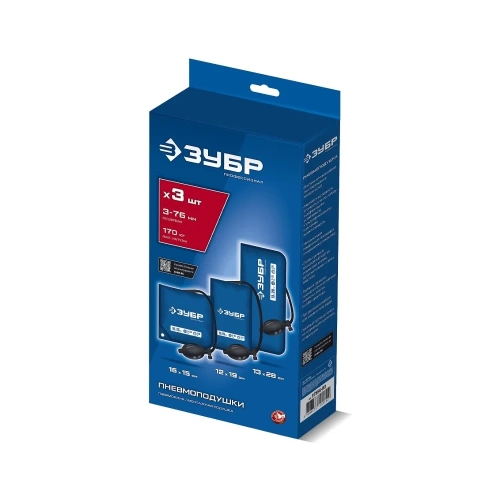 Пневмоподушка ЗУБР набор 3шт универсальный пневмоклин/ монтажная подушка/ пневмодомкрат 12х19, 16х15, 13х28 см, 170кг, в чехле 37556-Н3 фото 3