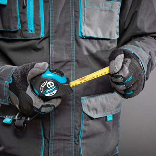 Рулетка "Schlagfest",5 м x 25 мм,магнитный обрезиненный зацеп,двусторонняя шкала,Нейлоновое покрытие,автоматическая фиксация Gross фото 9