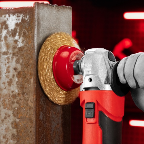 Щетка для УШМ, 100 мм, М14, "чашка", латунированная витая проволока Matrix фото 10