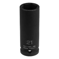 Головка ударная удлиненная шестигранная, 21 мм, 1/2, CrMo Stels