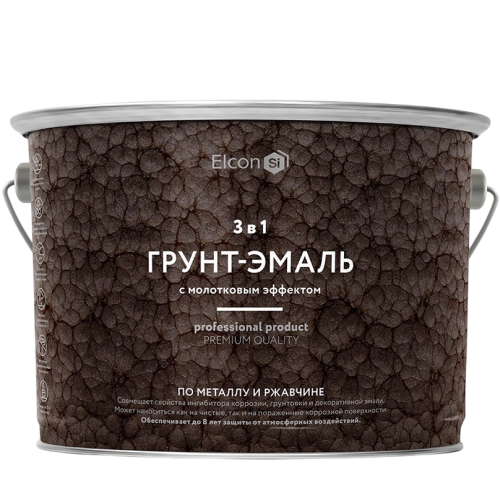 Грунт-эмаль Elcon Smith 3 в 1 с молотковым эффектом шоколад 10 кг