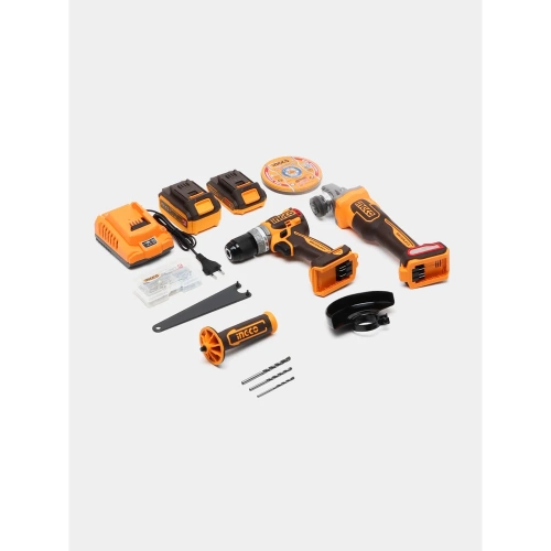 Набор INGCO 20В, BL шуруповерт 66Нм и УШМ 115/125 мм SUPER INDUSTRIAL CKLI20273 фото 4 Набор INGCO 20В, BL шуруповерт 66Нм и УШМ 115/125 мм SUPER INDUSTRIAL CKLI20273 фото 4