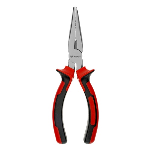 Длинногубцы прямые Nickel, 160 мм, никелированные, двухкомпонентные рукоятки Matrix фото 3