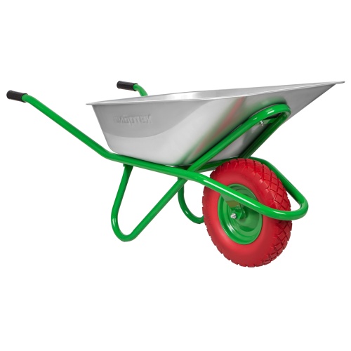 Тачка садово-строительная с PU колесом, грузоподъемность 180 кг, объем 90 л Сибртех фото 2