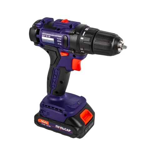 Аккумуляторная безударная дрель ПУЛЬСАР ДА 14-30 14,4 В, 30 Hm, Li-on, 2,0 Ah, 2 аккумулятора, кейс 916-950 фото 3 Аккумуляторная безударная дрель ПУЛЬСАР ДА 14-30 14,4 В, 30 Hm, Li-on, 2,0 Ah, 2 аккумулятора, кейс 916-950 фото 3