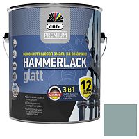 Эмаль на ржавчину молотковая Dufa Premium Hammerlack 3-в-1 темно-серая 2,5 л