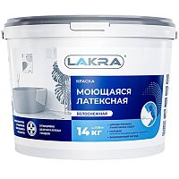 Краска моющаяся латексная Лакра белоснежная 14 кг