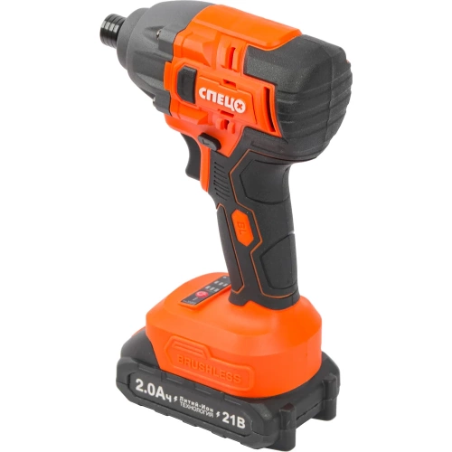 Набор Шуруповерт ударный Спец БИА-21-Б, (бесщеточный двигатель),21В,2аккум *2,0Ач,скорость0-3000 об/ми, частота ударов 0-4200 уд/мин,макс крут момент 220Нм, подсведка,зарядка 4ч,кейс, цв.кор + перчатки СПЕЦ-4132/ВС-136-0272 фото 10