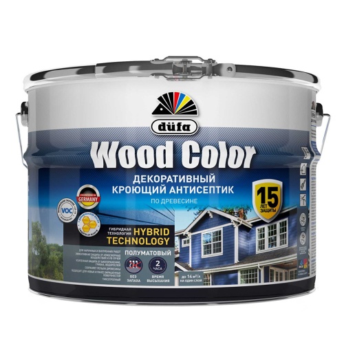 Антисептик кроющий Dufa Wood Color белый 2,4 л