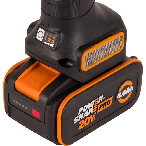 Угловая шлифмашина бесщёточная аккумуляторная WORX 125мм, 20В, 4Ач х1, ЗУ 2А WX814 фото 10