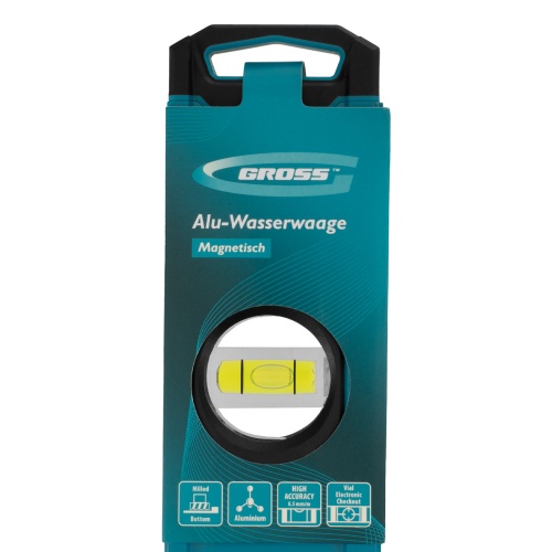 Уровень алюминиевый, магнит., фрезерованный, 3 глазка, 0,5 мм/м, 600 мм Gross фото 9