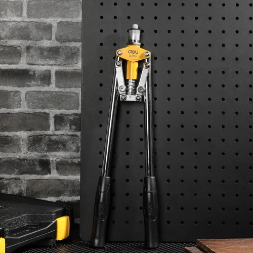 Двуручный заклепочник DELI DL2320 430 мм, CrMo, диаметр заклепок 3.2, 4.0, 4.8 мм, прорезиненные рукояти 133034 фото 6 Двуручный заклепочник DELI DL2320 430 мм, CrMo, диаметр заклепок 3.2, 4.0, 4.8 мм, прорезиненные рукояти 133034 фото 6