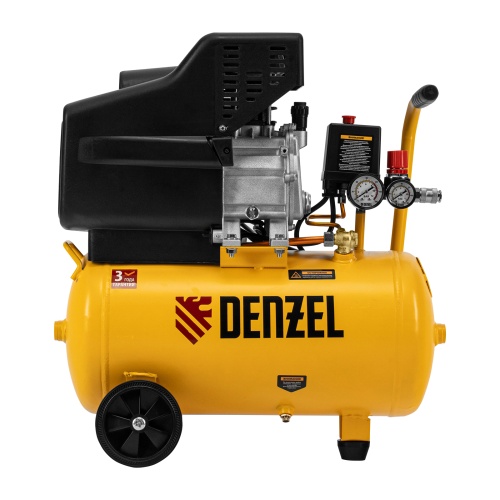 Компрессор воздушный DC1500/24, прямой привод, 1.5 кВт, 24 литра, 220 л/мин Denzel фото 6