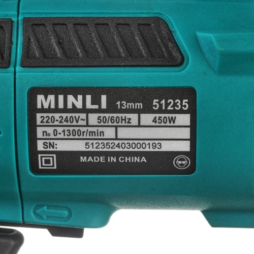 Дрель MINLI 13 мм, 450 Вт 51235 фото 10 Дрель MINLI 13 мм, 450 Вт 51235 фото 10