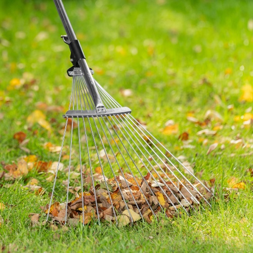 Грабли веерные стальные, 190 - 520 х 1200 - 1500 мм, 15 зубьев, раздвижные, стальной черенок, Palisad фото 10