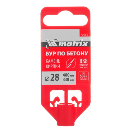 Бур по бетону, 28 х 400 мм, SDS Plus Matrix фото 5