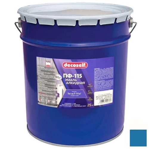 Эмаль ПФ-115 Pufas Decoself голубая 25 кг/18,7 л