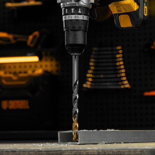 Сверло спиральное по металлу 11 х 195 мм, Р6М5, Golden Tip, удлиненное Denzel фото 9