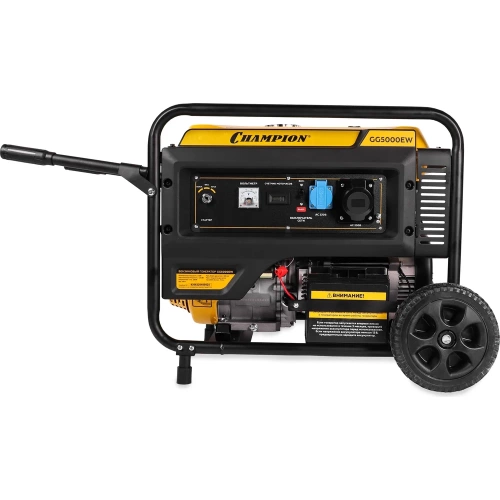 Генератор Champion GG5000EW (5/5,5кВт OHV 15лс 25л 81кг эл.старт колеса) фото 4 Генератор Champion GG5000EW (5/5,5кВт OHV 15лс 25л 81кг эл.старт колеса) фото 4