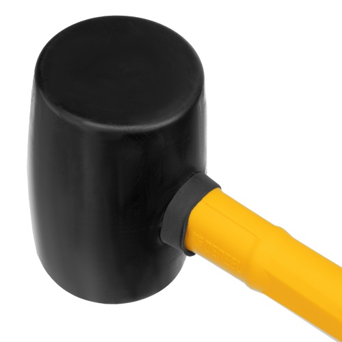 Киянка резиновая, 450 г, черная, фибергласовая рукоятка c TPR покрытием Denzel фото 3