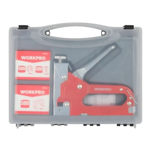 Степлер WORKPRO 3-в-1 4-14мм в кейсе с набором скоб WP223005 фото 5