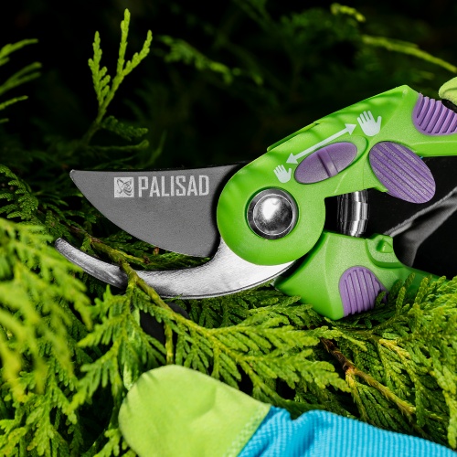 Секатор прямого реза, 215 мм, регулировка захвата, двухкомпонентные рукоятки, Palisad фото 13