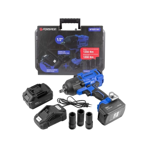 Гайковерт ударный аккумуляторный Forsage 1/2" + набор головок, в кейсе F-WT02F1161(51694) фото 3 Гайковерт ударный аккумуляторный Forsage 1/2" + набор головок, в кейсе F-WT02F1161(51694) фото 3