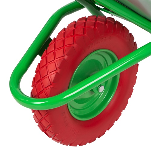 Тачка садово-строительная с PU колесом, грузоподъемность 180 кг, объем 90 л Сибртех фото 9