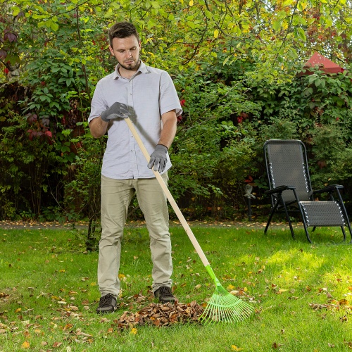 Грабли веерные стальные, 425 мм, 22 плоских зуба, эмалированные, без черенка, Palisad фото 6