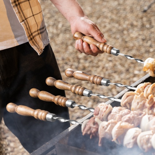 Шампур плоский, 650х10х2,5 мм, с деревянной рукояткой, нерж. сталь, Camping// Palisad фото 7