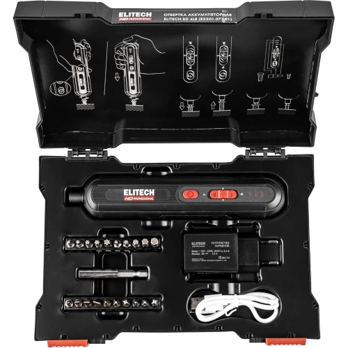 Отвертка аккумуляторная Elitech HDSD 4LE (E2201.077.01) 210283 фото 10